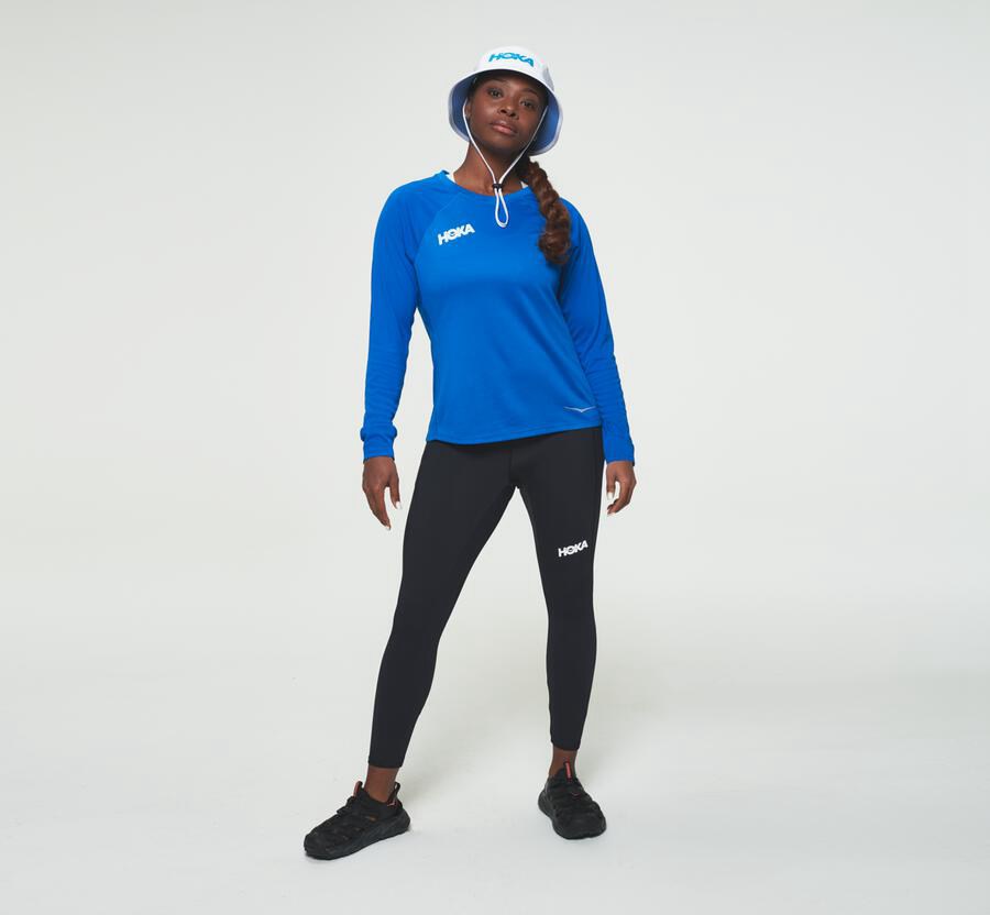 Hoka One One Top Dames - Performance Lange Mouw - Blauw - IE2648730